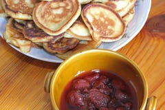 Pancakes and jam. stock photography Pancakes and jam. stock photography
