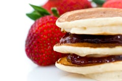 Pancakes With Strawberry Jam Stock Images