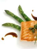 Panfried Salmon With Asparagus 2 Royalty Free Stock Photos