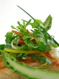Panfried Salmon With Asparagus And Salad 2 Royalty Free Stock Photo
