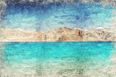 Pankongmeer Leh Ladakh India Digitaal Art Impasto Oil Painting stock fotografie Pankongmeer Leh Ladakh India Digitaal Art Impasto Oil Painting stock fotografie
