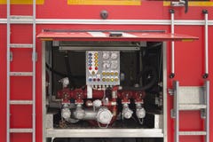 Panneau de commande du camion de pompiers images stock Panneau de commande du camion de pompiers images stock
