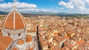 Panoram de Florence de cathédrale Santa Maria del Fiore, Italie Images libres de droits Panoram de Florence de cathédrale Santa Maria del Fiore, Italie Images libres de droits