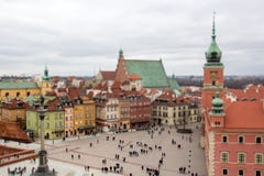 Panorama av Warszawa, lutandeförskjutningseffekt arkivbild Panorama av Warszawa, lutandeförskjutningseffekt arkivbild