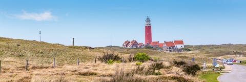 Panorama com farol Texel Países Baixos fotos de stock royalty free Panorama com farol Texel Países Baixos fotos de stock royalty free