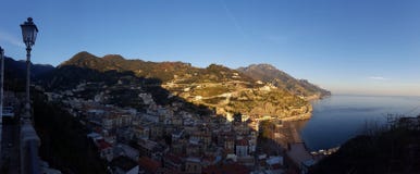 Panorama della costa di Amalfi Immagini Stock Panorama della costa di Amalfi Immagini Stock