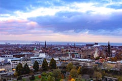 Panorama do por do sol de Edimburgo Escócia Imagens de Stock Royalty Free Panorama do por do sol de Edimburgo Escócia Imagens de Stock Royalty Free