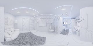 panorama 360 eamless do design de interiores da sala do ` s das crianças ilustração stock panorama 360 eamless do design de interiores da sala do ` s das crianças ilustração stock