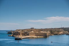 Panorama of the Fort Ricazoli of La Vittoriosa in Malta Stock Photos Panorama of the Fort Ricazoli of La Vittoriosa in Malta Stock Photos