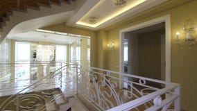 Panorama hall with a staircase in fashion house.