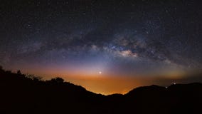 Panorama Milky Way Galaxy at Doi Luang Chiang Dao.Long exposure