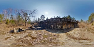 Panorama near fortress defensive structureof the First World War . Full spherical 360 by 180 degrees seamless panorama in stock image Panorama near fortress defensive structureof the First World War . Full spherical 360 by 180 degrees seamless panorama in stock image