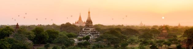 Panorama Of Bagan Pagoda Field Royalty Free Stock Image