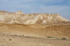 Panorama Of Judean Desert Near Nahal Darga Canyon ,Israel Stock Image