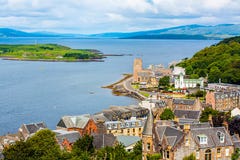 Panorama Of Oban, A Resort Town Within The Argyll And Bute Council Area Of Scotland. Stock Photo
