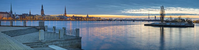 Panorama Of Riga City. In 2014, Riga Was The European Capital Of Culture Stock Photos