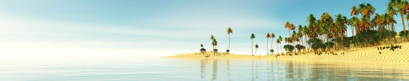 Panorama Of Tropical Beach. Sunset At Sea. Royalty Free Stock Image Panorama Of Tropical Beach. Sunset At Sea. Royalty Free Stock Image