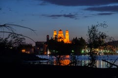 Panorama from Passau at Night royalty free stock photography Panorama from Passau at Night royalty free stock photography
