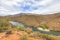 Panorama of Salt River at Apache trail scenic drive, Arizona Royalty Free Stock Photo Panorama of Salt River at Apache trail scenic drive, Arizona Royalty Free Stock Photo