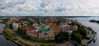 panorama Sikt av staden av Vyborg Leningrad region Ryssland royaltyfria bilder panorama Sikt av staden av Vyborg Leningrad region Ryssland royaltyfria bilder