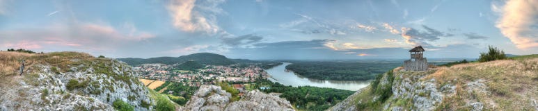 Panorama of the small town and country from the hill stock photography Panorama of the small town and country from the hill stock photography
