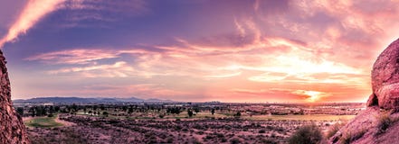Panorama sunset late evening Phoenix,Arizona