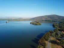 Panorama van Canberra Australië in dag stock foto's Panorama van Canberra Australië in dag stock foto's