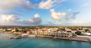 Panorama van de Haven van Kralendijk, Bonaire royalty-vrije stock foto's Panorama van de Haven van Kralendijk, Bonaire royalty-vrije stock foto's