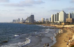 Panorama van de zomer Juli van Tel Aviv royalty-vrije stock foto Panorama van de zomer Juli van Tel Aviv royalty-vrije stock foto