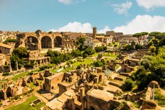 Panorama van Roman forum royalty-vrije stock fotografie Panorama van Roman forum royalty-vrije stock fotografie