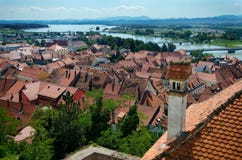 Panorama von Ptuj, Slowenien stockfotos Panorama von Ptuj, Slowenien stockfotos
