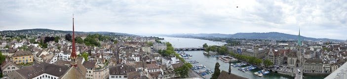 panorama zurich Arkivfoton
