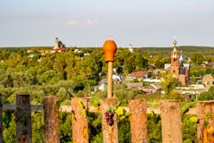 Panoramablick der alten Stadt von Borovsk, Russland stockfotos Panoramablick der alten Stadt von Borovsk, Russland stockfotos