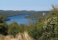 Panoramablick der Lim-Bucht, Istria, Kroatien stockbild Panoramablick der Lim-Bucht, Istria, Kroatien stockbild