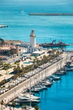 Panoramacityscape luchtmening van Malaga, Spanje stock afbeelding Panoramacityscape luchtmening van Malaga, Spanje stock afbeelding