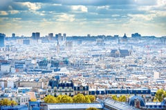 Panoramastad van Parijs van Montmartre stock foto Panoramastad van Parijs van Montmartre stock foto