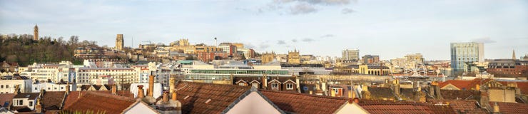 Panoramautsikt av Bristol mitthorisont, England royaltyfria bilder Panoramautsikt av Bristol mitthorisont, England royaltyfria bilder