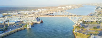 Panoramic aerial view Corpus Christi Harbor Bridge in the Port o stock images Panoramic aerial view Corpus Christi Harbor Bridge in the Port o stock images