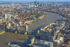 Panoramic aerial view of London stock image Panoramic aerial view of London stock image