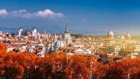 Panoramic autumn view over the historic center of Rome, Italy fr royalty free stock photography Panoramic autumn view over the historic center of Rome, Italy fr royalty free stock photography