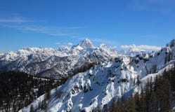 Panoramic view of alps from the Lussari Mount in the Region call Stock Image Panoramic view of alps from the Lussari Mount in the Region call Stock Image