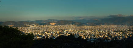 Panoramic view of Athens in the morning royalty free stock photos Panoramic view of Athens in the morning royalty free stock photos