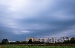 Panoramic view of cloudy Vitebsk, Belarus just before storm stock photography Panoramic view of cloudy Vitebsk, Belarus just before storm stock photography
