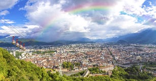 Panoramic view of Grenoble, Rhone-Alpes, France