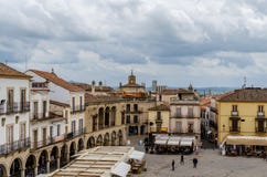 Constructions in the main square of Trujillo. Extremadura Spain royalty free stock photo Constructions in the main square of Trujillo. Extremadura Spain royalty free stock photo