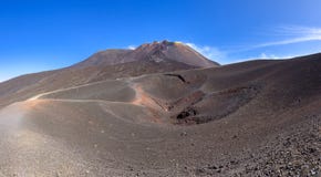 Panoramic View Of Etna Crater Created By Eruption In 2002 Stock Images
