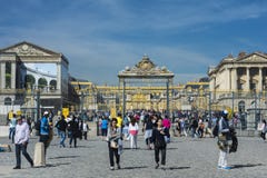 Panoramic View Of The Entrance To The Chateau De Versailles In P Royalty Free Stock Photo