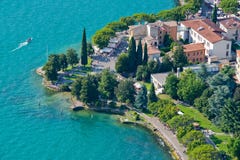 Panoramic View Of The Garda Lake From The Top Of The Hill Royalty Free Stock Photo