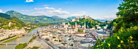 Panoramiczny widok Salzburg, Austria fotografia royalty free Panoramiczny widok Salzburg, Austria fotografia royalty free