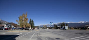Panoramique du jaspe du centre, Canada photo stock Panoramique du jaspe du centre, Canada photo stock